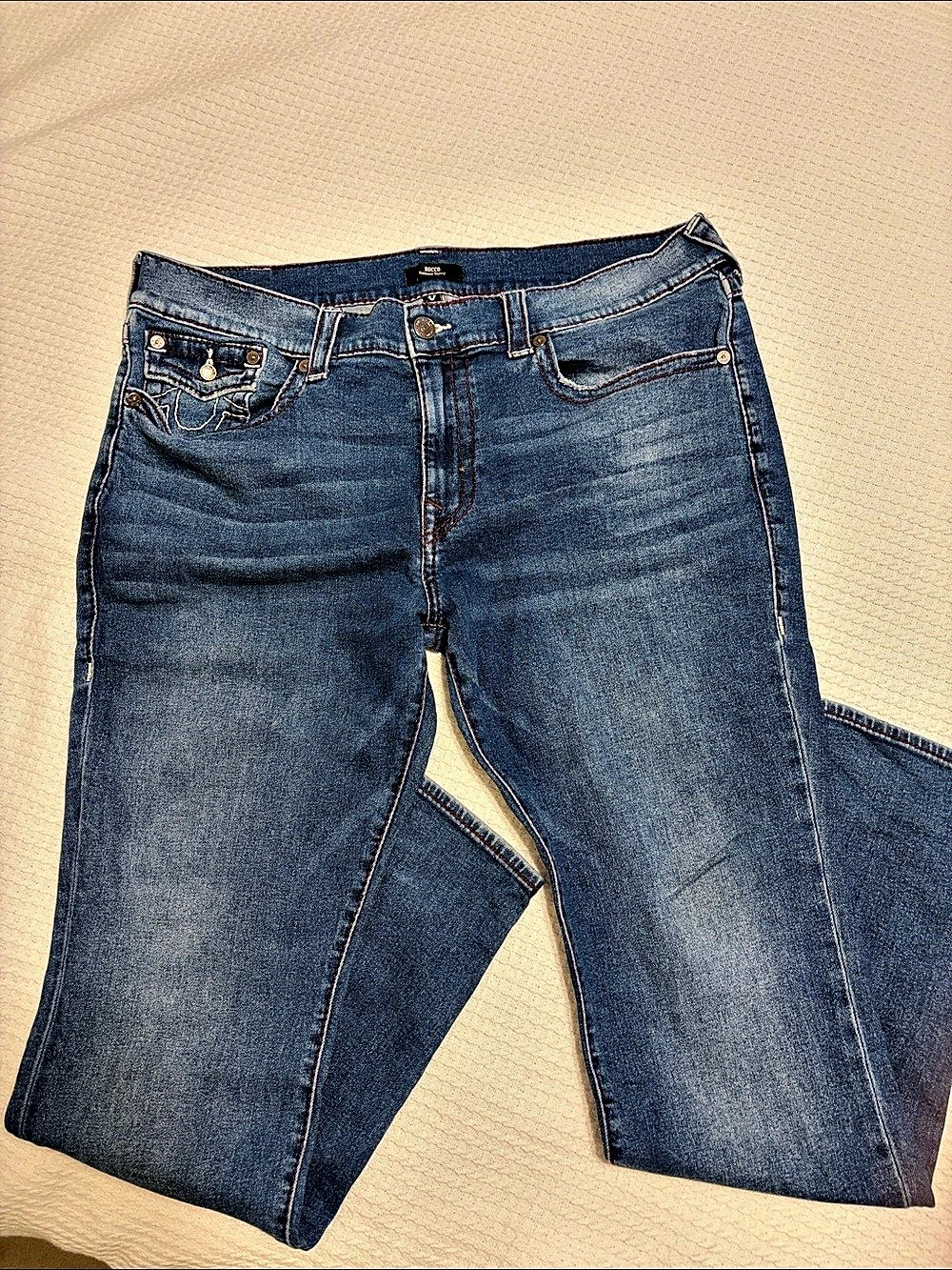 True Religion Rocco Relaxed Skinny Jeans Blue Jeans Waist 40